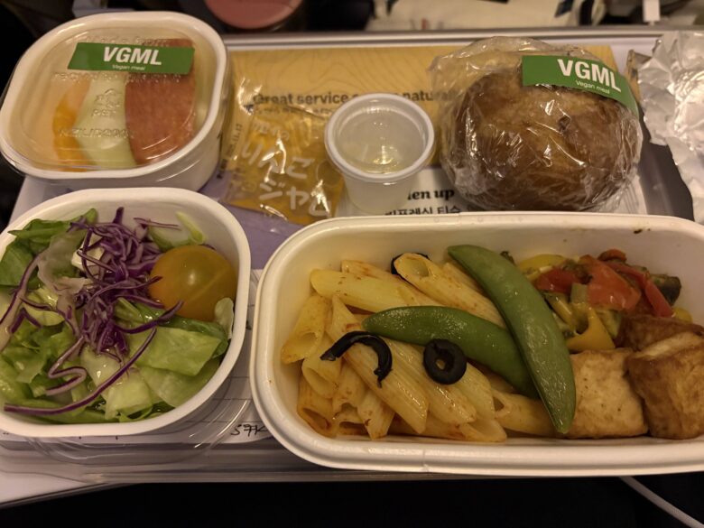 NZ機内食　ビーガン1食目