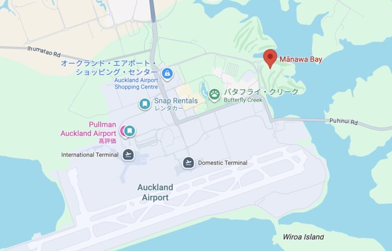 Manawa Bayまでの地図
