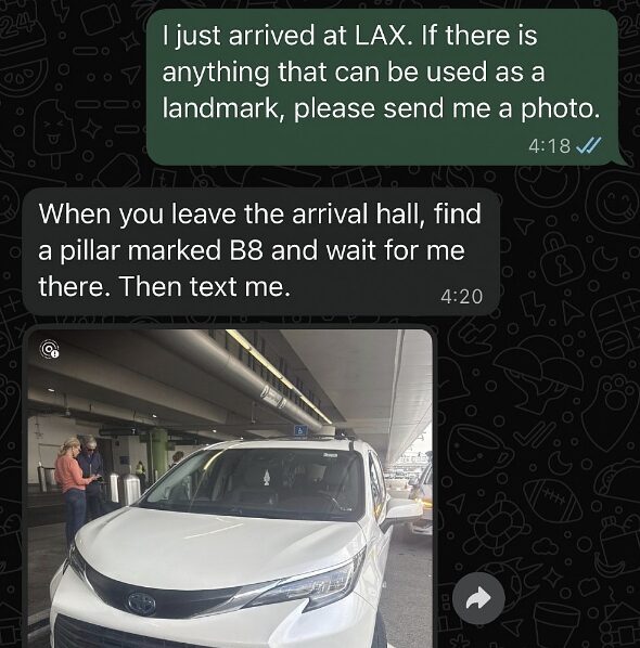 WhatsAppでのやりとり